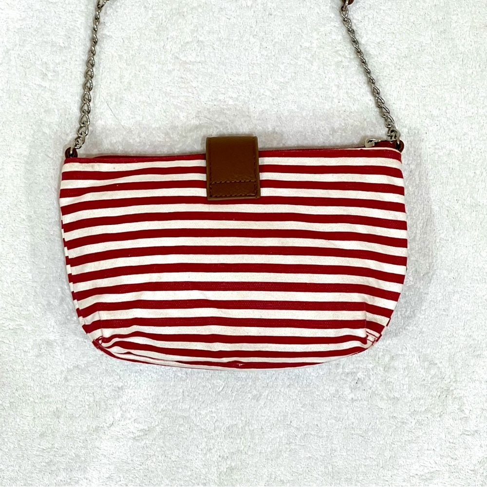 Patriotic American Flag Crossbody Bag Red White & Blue Stripes Polka Dot Purse - Picture 10 of 14
